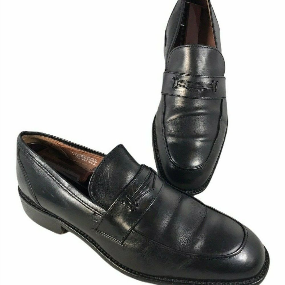 FRATELLI Mens Size 8 M Black Penny Loafers Leather